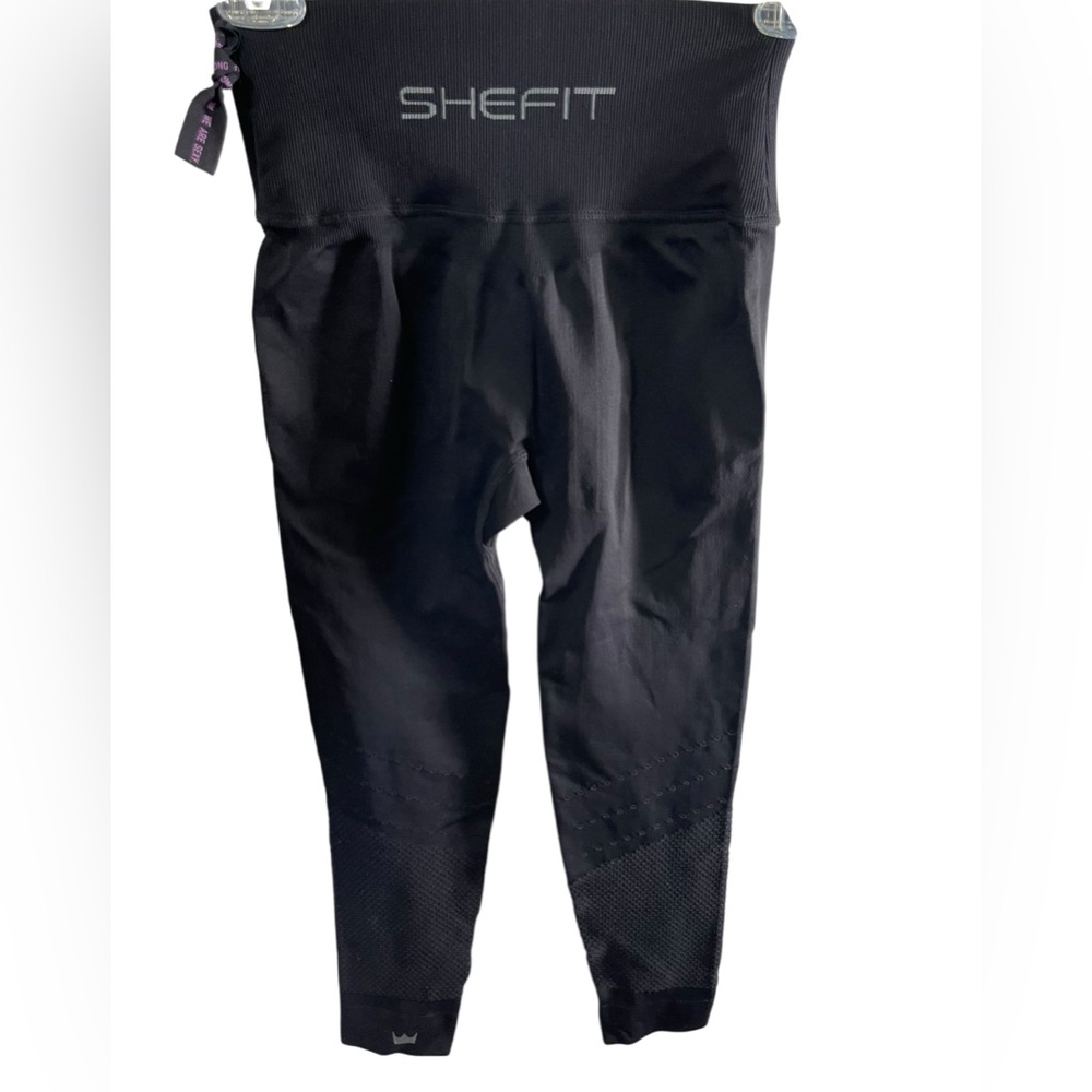 SHEFIT Leggings Black Seamless Crossover Compression Mesh. Women’s Small